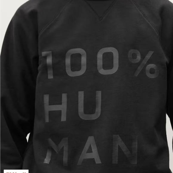 Everlane Sweatshirt The 100 Human Typography Top Black Unisex Sz S NEW - Picture 1 of 11